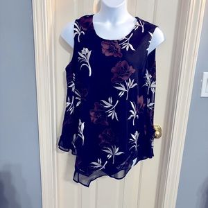 Alfani lace floral embroidery sleeveless blouse